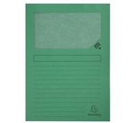 Exacompta - Réf. 50103E - Paquet de 100 chemises à fenêtre sans plastique Forever® 120 g/m² - couleurs vives - 100% recyclées et certifiées Ange Bleu - dimensions 22 x 31 cm pour A4 - couleur vert vif