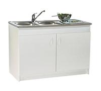 Sous-évier SIM'HYDRO. mélaminé blanc hydro. 2 Portes Réf S12N42120H