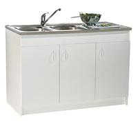 Sous-évier SIM'HYDRO. mélaminé blanc hydro. 3 Portes Réf S12N43120H