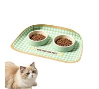sous-Gamelle Chien - sous-Gamelle Imperméable en Similicuir Anti-Renversement | Tapis Nourriture Et Eau pour Chien Et Chat - Chiots Chatons Petit Moyen Grand Intérieur Balcon Maison Voyage