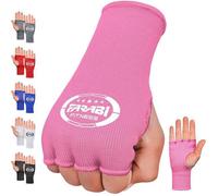 Sous-gants Boxe Farabi Sports - Sans Gel - Protection poignets et mains - MMA, Kickboxing, Muay Thai - Rose L/XL