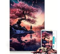 sous l'arbre en Fleurs,Puzzle de 1000 pièces,Jeu créatif et Stimulant,Assemblage Solide,sans pièces détachées,activité idéale pour Partager Un Moment privilégié en Famille (50x75cm)