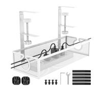 Sous le bureau Compartiment de gestion des câbles - Boîte d'organisation de câbles en maille métallique | Support de fil durable pour bureau - Étude à domicile Salon Chambre Espace de travail