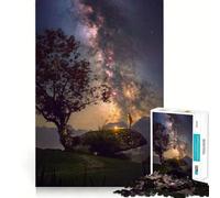sous Le Ciel étoilé Puzzle de 1000 pièces Entraînement cérébral ludique Emboîtement précis sans espaces Activité de Partage et de complicité pour Les Proches (38x52cm)