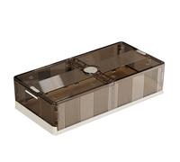 Sous le lit Conteneurs de rangement de lit pliable poubelles de rangement roulant Organisateur de vêtements en plastique avec roues pour chambre dortoir café transparent 32,2 x (Type intermédiaire)