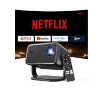 [Sous Licence Officielle & 1080P Natif]Smart Vidéoprojecteur Supporte 4K, Compatible avec Netflix, Assistant Vocal IA Mini Projecteur WiFi et Bluetooth, Autofocus & Keystone, Orientable à 360°, X6Pro