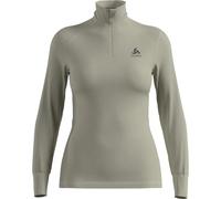 Odlo - Première couche technique - BL Top Turtle Neck LS Half Zip Active Warm Eco W Agate Gray pour Femme - Taille S - Beige Beige S