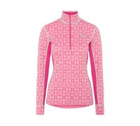 Kari Traa - Première couche technique en laine de mérinos - Rose Half Zip Baselayer Top Bright Pink pour Femme en Laine - Taille M Rose M