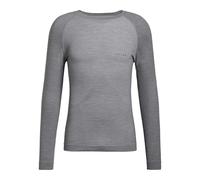 FALKE Wool-Tech Light M L/s SH Laine Fil Fonctionnel séchage Rapide 1 pièce, Couche de Base supérieure Homme, Gris Grey-Heather 3757, S
