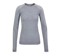 FALKE Wool-Tech Light Round Neck W L/s Sh laine fil fonctionnel séchage rapide 1 pièce, Couche de base supérieure Femme, Gris Grey-Heather 3757, M