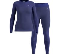Odlo Fundamentals Performance Warm Long Sleeve Base Layer Set Bleu S Femme