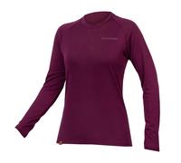 Sous maillot mélange manches longues femme Endura BaaBaa Rouge