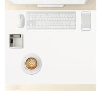 Sous Main 40 x 62 cm Silencieux Tapis Buvard de Bureau Décoratif Facile à Nettoyer pour Le Bureau et La Maison, Blanc