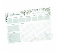 Sous-main A3 eucalyptus avec planificateur hebdomadaire - Liste de tâches - 50 feuilles - Vert - Bloc-notes à déchirer