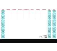 Sous-main avec barre de protection 2025 - 59,5x37 cm - 1 semaine sur 1 page - 36 feuilles, avec sous-main en carton - y compris aperçu sur trois ans - 108-1020