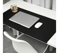 Sous main bureau cuir avec protection des bords, imperméable et antitache, tapis de bureau antidérapant épaisseur 3 mm, cuir PU, pour bureau maison travail études(Black-b,50 x 80cm)