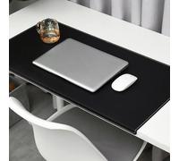 Sous main bureau cuir avec protection des bords, imperméable et antitache, tapis de bureau antidérapant épaisseur 3 mm, cuir PU, pour bureau maison travail études(Black-a,60 x 120cm)