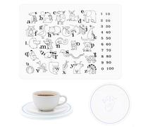 Sous Main Bureau Enfant, Tapis De Bricolage Pour Enfants Avec Sous-Verre, Tapis Silicone 40x30 cm, Motif Alphabet, Essuyable, Résistant à L'huile et Aux Taches, Doux