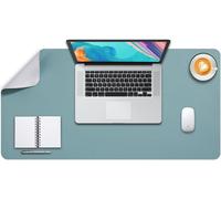 Sous-Main Bureau, Tapis De Bureau, Tapis De Clavier Et Souris, Tapis De Portable, Pad Écriture, Mouse Pad, Pour Bureau/Maison/Gaming, Double Face En Cuir Pu 80 X 40Cm (Vert Grisâtre/Gris)