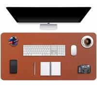Sous-Main Bureau, Tapis De Bureau, Tapis De Clavier Et Souris, Tapis De Portable, Pad Écriture, Mouse Pad, Pour Bureau/Maison/Gaming, Pu Étanche + Suède Antidérapant 90 X 43Cm (Brun)