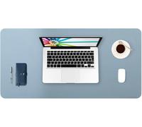 Sous-Main Bureau, Tapis De Bureau, Tapis De Clavier Et Souris, Tapis De Portable, Pad Écriture, Mouse Pad, Pour Bureau/Maison/Gaming, Pu Étanche + Suède Antidérapant 70 X 35Cm (Bleu Grisâtre)