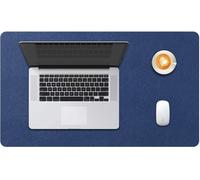 Sous-Main Bureau, Tapis De Bureau, Tapis De Clavier Et Souris, Tapis De Portable, Pad Écriture, Mouse Pad, Pour Bureau/Maison/Gaming, Pu Étanche + Suède Antidérapant 60 X 35Cm (Bleu Foncé)