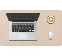 Sous-Main Bureau, Tapis De Bureau, Tapis De Clavier Et Souris, Tapis De Portable, Pad Écriture, Mouse Pad, Pour Bureau/Maison/Gaming, Pu Étanche + Suède Antidérapant 60 X 35Cm (Beige)