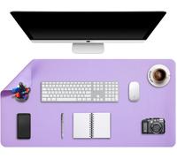 Sous-Main Bureau, Tapis De Bureau, Tapis De Clavier Et Souris, Tapis De Portable, Pad Écriture, Mouse Pad Xxl, Pour Bureau/Maison/Gaming, Double Face En Cuir Pu 90 X 43Cm (Violet/Violet)