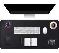 Sous-Main Bureau Xxxxl, Tapis De Bureau, Tapis De Clavier Et Souris, Tapis De Portable, Pad Écriture, Mouse Pad, Pour Bureau/Maison/Gaming, Pu Étanche + Suède Antidérapant 100 X 50Cm Noir