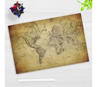 Sous-main Carte du monde ancienne vintage - En vinyle de qualité supérieure - 60 x 40 cm - Antidérapant - Fabriqué en Allemagne