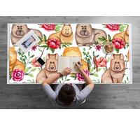 Sous-main de Bureau 120x60 cm Imperméable Facile à Nettoyer Bords Arrondis pour L’espace de Travail Vinyle PVC Protection des Surfaces Idéal à la Maison Antidérapante - chiens Chow-Chow