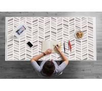 Sous-main de Bureau 120x60 cm Vinyle PVC Facile à Nettoyer Bords Arrondis Imperméable Protection des Surfaces Idéal à la Maison Antidérapante pour L’espace de Travail - Géométrie en chevrons