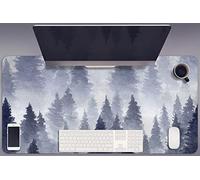 Sous-main de Bureau 45x90 cm Antidérapante Vinyle PVC Imperméable Idéal à la Maison pour L’espace de Travail Bords Arrondis Protection des Surfaces Facile à Nettoyer - paysage forestier