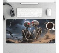 Sous-main de bureau 61 x 30,5 cm extension extension The Lovers Skull Keyboard Mouse Mat Base en caoutchouc Surface lisse Tapis de bureau pour ordinateur portable Gaming Home Office