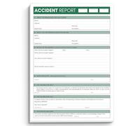 Sous-main de bureau A5 - Carnet d'accidents de travail conforme au RGPD avec pages détachables | 50 pages de dossiers d'accidents | Bloc-notes d'incidents de santé et de sécurité
