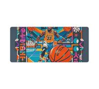Sous-main de bureau antidérapant pour ordinateur portable, tapis de souris étendu sur le thème du basket-ball, tapis d'écriture imperméable pour bureau, 91,4 x 40,9 cm
