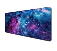 Sous-main de bureau avec base antidérapante et bords cousus, motif personnalisé pour ordinateur portable, bureau et maison, 80 x 40 cm, galaxie nébuleuse