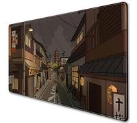 Sous-main de bureau avec motif de rue de Tokyo la nuit, tapis XL pour souris de jeu, clavier, ordinateur portable/de bureau, style japonais kawaii, 80 x 40 cm
