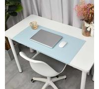 Sous-main de bureau avec protection des bords, en cuir synthétique, imperméable, anti-rayures, grand tapis de souris lisse, antidérapant pour clavier de jeu (45 x 90 cm, bleu clair)