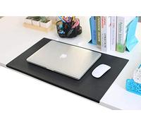 Sous-main de bureau en cuir 80 x 40 cm avec rebord complet - Tapis de bureau - Tapis de table de protection imperméable en polyuréthane - Tapis de souris pour écrire