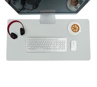 Sous-main de bureau en cuir, grand tapis de souris antidérapant et imperméable, pour ordinateur portable/bureau/maison, protection de table, tapis d'écriture de bureau (100 x 40 cm, gris clair)