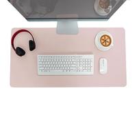 Sous-main de bureau en cuir, grand tapis de souris antidérapant et imperméable, pour ordinateur portable/bureau/maison, protection de table de bureau tapis d'écriture (140 x 60 cm, rose)
