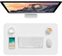 Sous-main de bureau en cuir synthétique, 60 x 35,1 cm, M, tapis de souris étendu M, protection imperméable, antidérapant, ultra fin, pour petit clavier d'ordinateur portable, pour bureau et