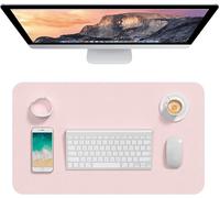 Sous-main de bureau en cuir synthétique, 60 x 35,1 cm, M, tapis de souris étendu M, protection imperméable, antidérapant, ultra fin, pour petit clavier d'ordinateur portable, pour bureau et