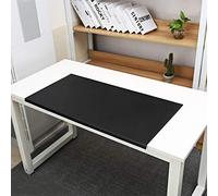 Sous-main de bureau en cuir synthétique - Tapis de souris avec lèvre de fixation - Protection de bureau étanche - Tapis de jeu pour ordinateur portable - 90 x 40 cm - Noir