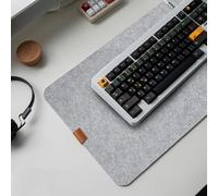 Sous-main de bureau en feutre, sous-main protecteur de bureau, tapis de souris lisse pour bureau, travail à domicile, accessoire de clavier d'ordinateur, 60 x 30 cm, gris clair