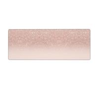 Sous-main de bureau en polyester durable à paillettes imitation or rose 80 cm x 30 cm, tapis de souris de bureau, tapis de clavier, lavable en machine