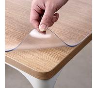 Sous-main de bureau en PVC givré - Nappe en plastique translucide pour table de chevet et meuble TV 100 x 100 cm Épaisseur 2 mm