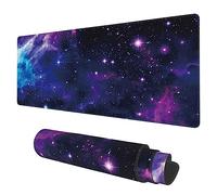 Sous-main de bureau étendu pour ordinateur, clavier et souris, grand tapis de souris avec base antidérapante et bords cousus, pour bureau et maison, motif de galaxie avec nébuleuses