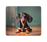 Sous-main de bureau imprimé teckel mignon, tapis de bureau avec base en caoutchouc antidérapant, pour ordinateur portable